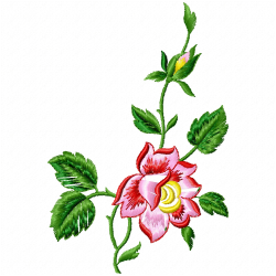 Flowers And Tree Embroidery Design 2